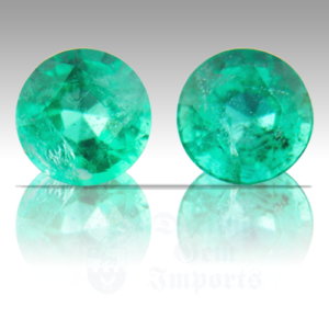 Emerald 2.15ctw Round 6.5 Pair EM062
