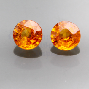 Sapphire 1.31ctw Round 4.9 Orange Pair ORS004