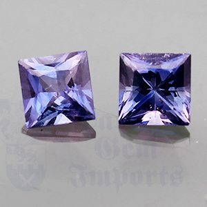 SAPPHIRE .77ct Princess 3.8-3.9 Purple (Pair) PPS045