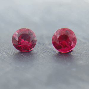 RUBY .52Cctw Round 4 Pair RU008