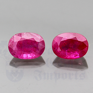 RUBY 2.44ctw Oval 7x5.1 Pair RU032