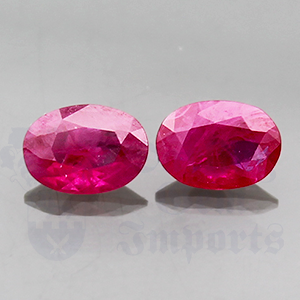 RUBY 1.54ctw Oval 7x5 Pair RU070