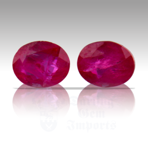 RUBY 1.24ctw Oval 5.8x4.8 Pair RU099