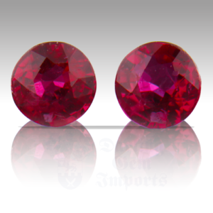 RUBY .75ctw Round 4 Pair RU107