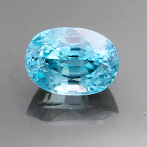 Zircon 8.62cts Oval 12x8.8 Caribbean Blue BZ034