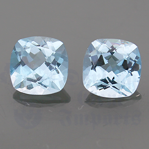 Aquamarine 2.47ct Cushion 7 Pair AQ084