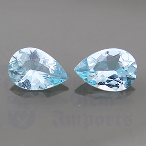 Aquamarine 2.87ctw Pear 10x7 Pair AQ085