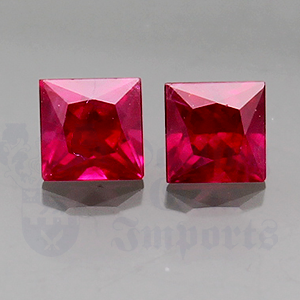Ruby .86ctw Princess 3.9 Pair RU103