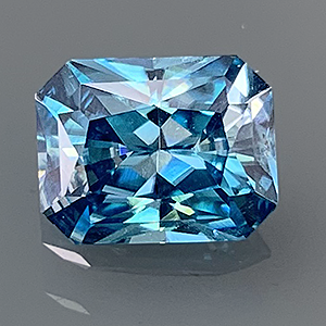 Zircon 2.82cts Radiant 8.8x6.8 Deep Blue SS20004