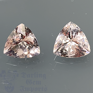 Morganite 3.04cts Trillion 8 Match Pair BOS280