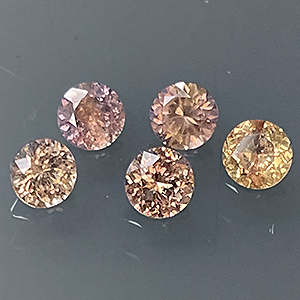 Sapphire 1.54ct Round 4-4.2mm "Champagne" Montana (5pc Lot) BOS158