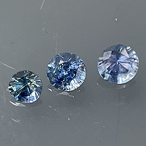Sapphire .94ct Round 3.3-4.3 Montana (3pc Lot) BOS162