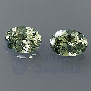 SAPPHIRE 1.94ct Oval 7x5 Green (Pair) GRS019
