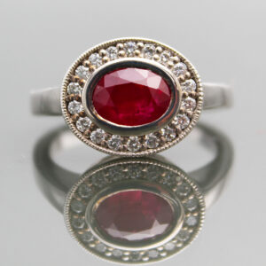 Ruby 2.35ct Oval 8x6 Ring (14k WG) FIN022