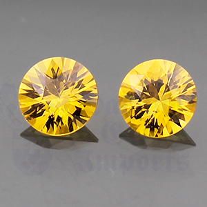 Sapphire 1.25ctw Round 5.25 Yellow-Pair YS087