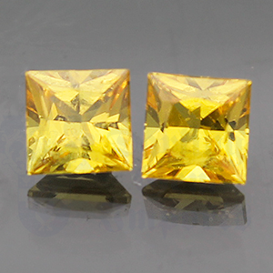 Sapphire 1.48ctw Princess 5 Yellow-Pair YS091