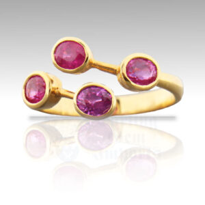 Pink Sapphire & Ruby 1.45ctw Oval 4.5x3.5 14K YG Ring FIN032