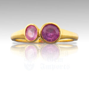 Pink Sapphire .62ct Round 5.4 (.34ct Pink Sapphire OV) 14K YG Ring FIN009