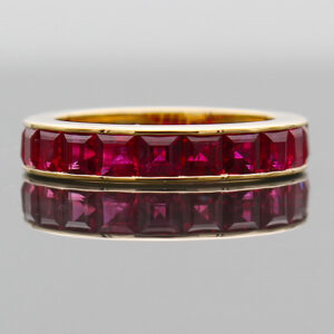 Ruby 3.02ctw Square 14K YG Ring FIN015