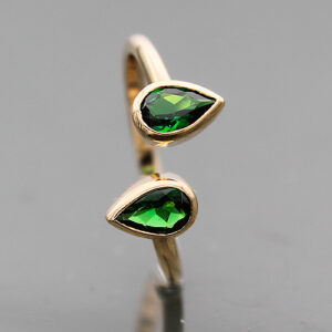 Tsavorite Garnet .60ctw Pear 14K YG Ring FIN027
