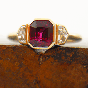 Ruby 2.26ct Emerald Cut 14K YG (LGD) FIN048