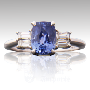 Sapphire 1.93ct Antique Oval14K WG (Unheated) FIN047