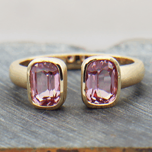Pink Spinel 2.38ctw 7x5 Cushion 14K YG Ring FIN064