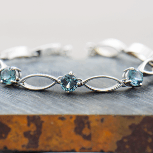 Montana Sapphire 2.60ctw Round 14K YG Bracelet FIN028