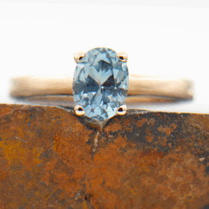 Montana Sapphire (No Heat) 1.61ct Oval 14K RG Ring FIN056