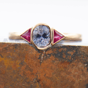 Montana Sapphire (No Heat) .77ct Oval 14K RG Ring FIN057